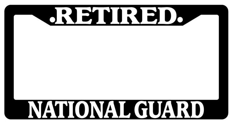 Black License Plate Frame Retired National Guard Auto Accessory Novelty  Mod-GRAPH9856236-932
