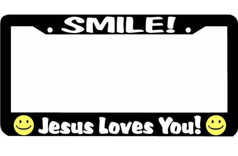 SMILE JESUS LOVES YOU CHRISTIAN License Plate Frame
