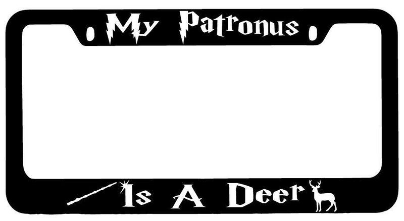 My Patronus Is A Deer Black METAL License Plate Frame Auto For Harry Potter  Mod-GRAPH9856236-9313