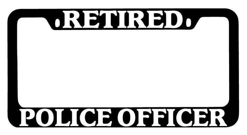 Black METAL License Plate Frame Retired Police Officer Auto Accessory  Mod-GRAPH9856236-9322