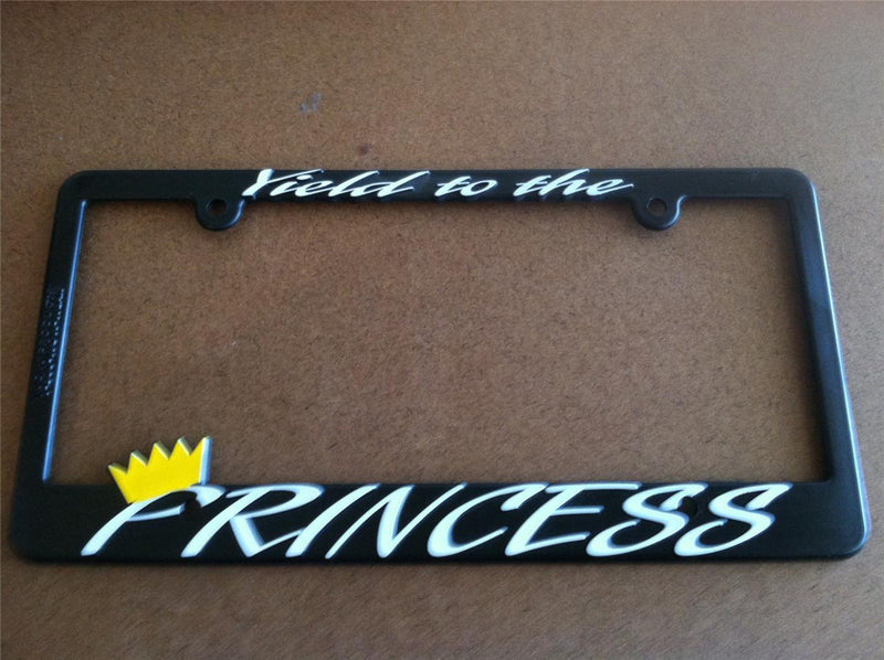 Black License Plate Frame Yeild To The Princess Auto Accessory Novelty  Mod-GRAPH9856236-11