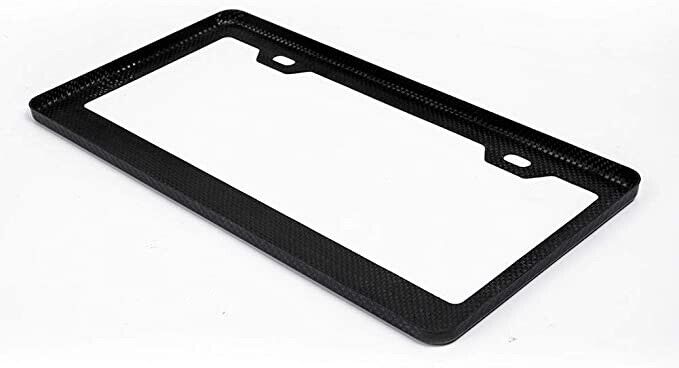 One Carbon Fiber License Plate Cover Frame Tag Holder Trim Jdm Car Real 100%