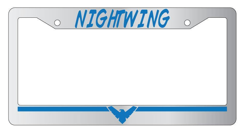 Nightwing BLUE Chrome METAL License Plate Frame Auto DC  Mod-GRAPH9856236-7943