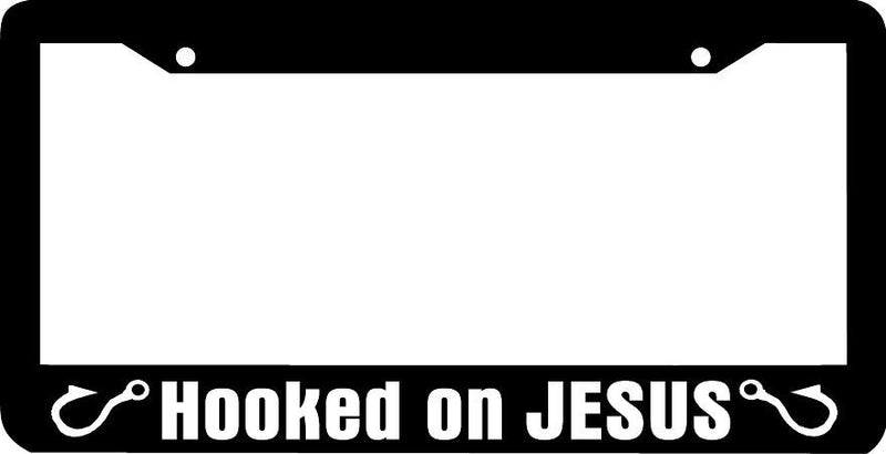 HOOKED ON JESUS CHRISTIAN FISHING License Plate Frame