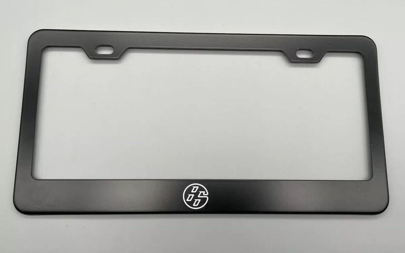 "86" BLACK Stainless Metal License Plate Frame laser engraved 86 FR-S