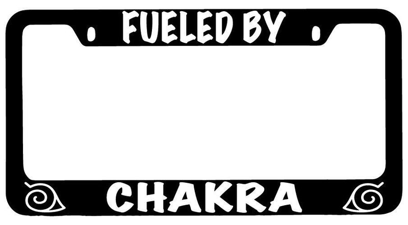 Black METAL Fueled By Chakra License Plate Frame Nar  Mod-GRAPH9856236-8057
