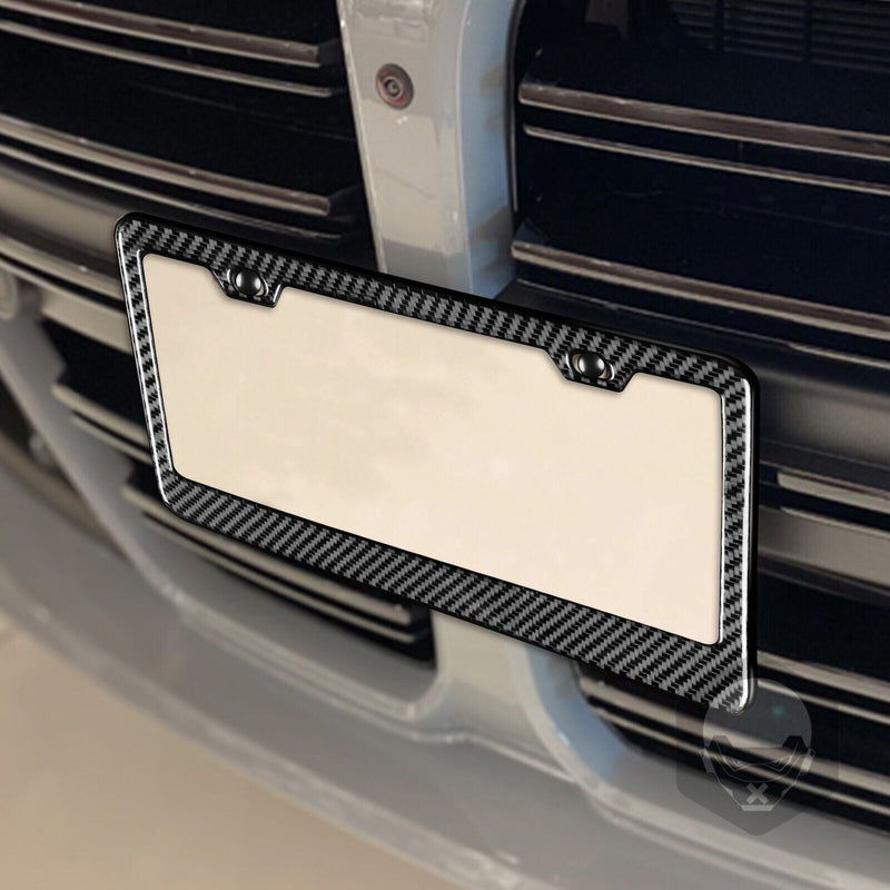Real 100% Carbon Fiber License Plate Frame Cover With Free Caps US Stock