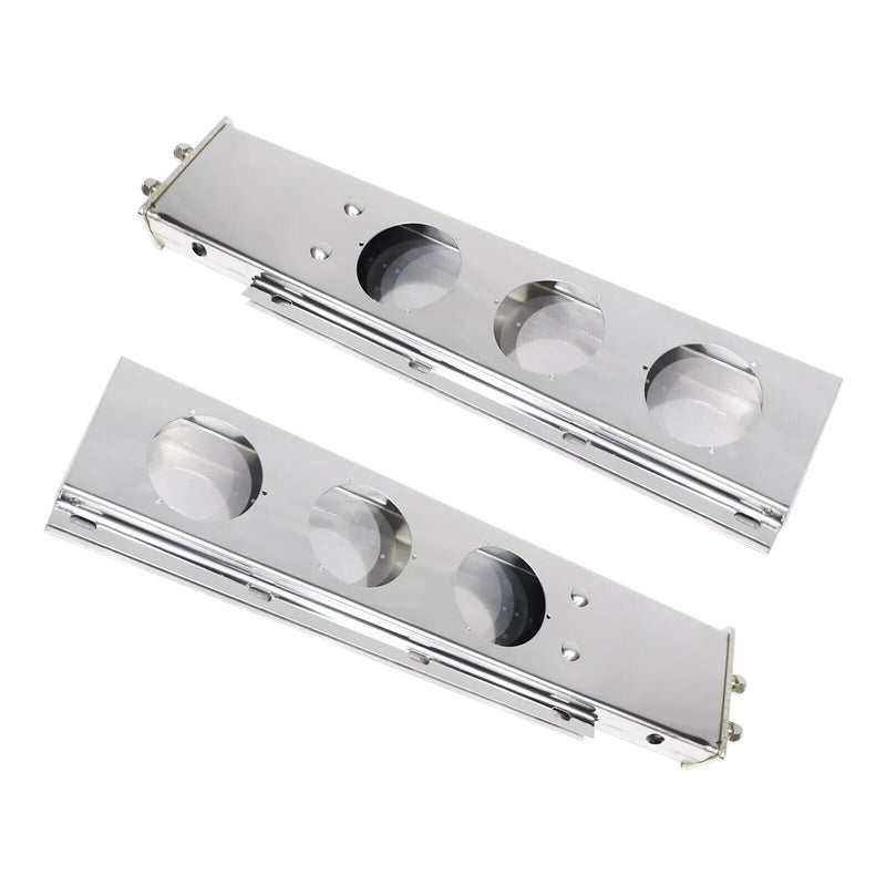 1 Pair Stainless Steel Mud Flap Hangers with Light Cut Out 2.5" Mounting Chrome