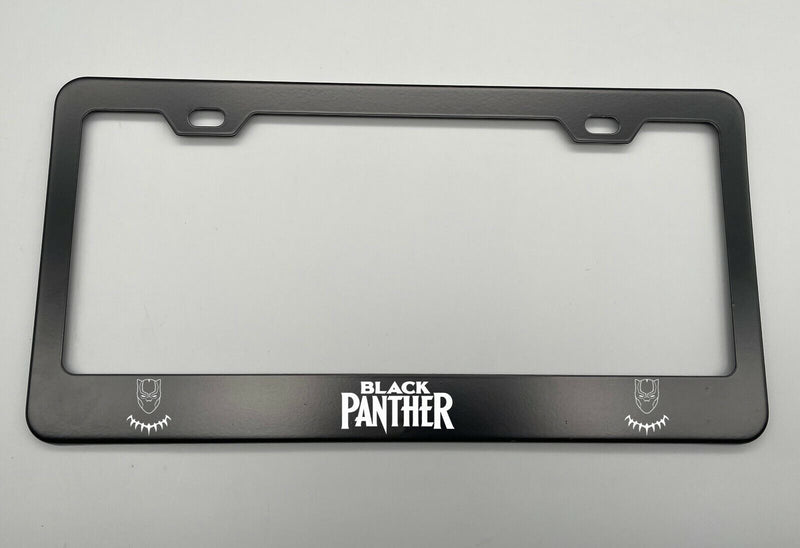 Black Holder for License Plate License Plate Holder Laser Engraved For Black Panther Black Stainless Metal License Plate Frame