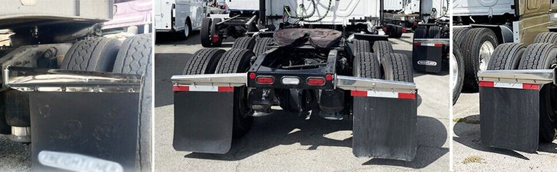 30" Heavy Duty Spring Loaded Mud Flap Hanger Peterbilt w/ Reflective Tape Pair