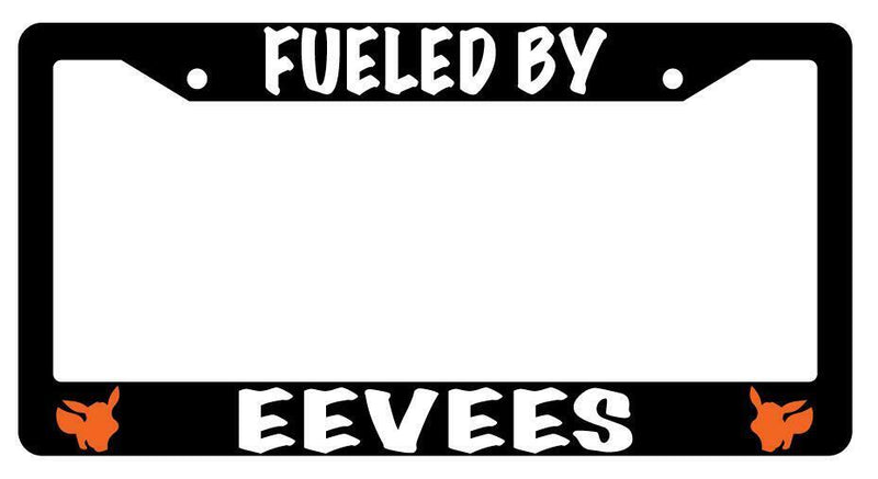 Fueled By For Eevees Black Plastic License Plate Frame For Pokemon  Mod-GRAPH9856236-481