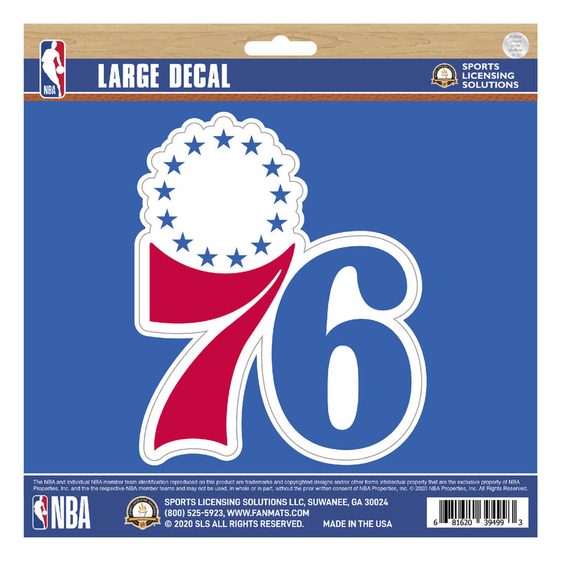 NBA Philadelphia 76ers Decal Large 8"X8" Auto RV Boat Cooler Luggage