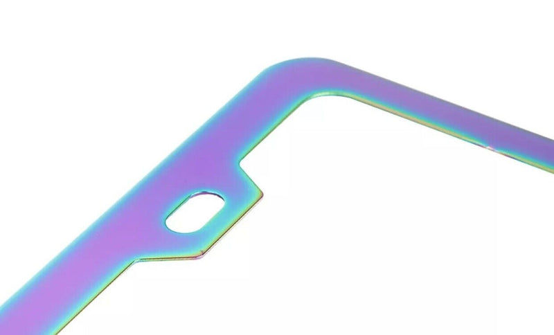 2PCS Universal NEO CHROME Stainless Steel License Plate Frame JDM