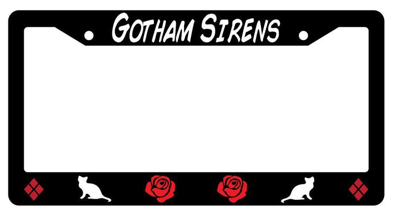 Gotham Sirens Black Plastic License Plate Frame DC  Mod-GRAPH9856236-252