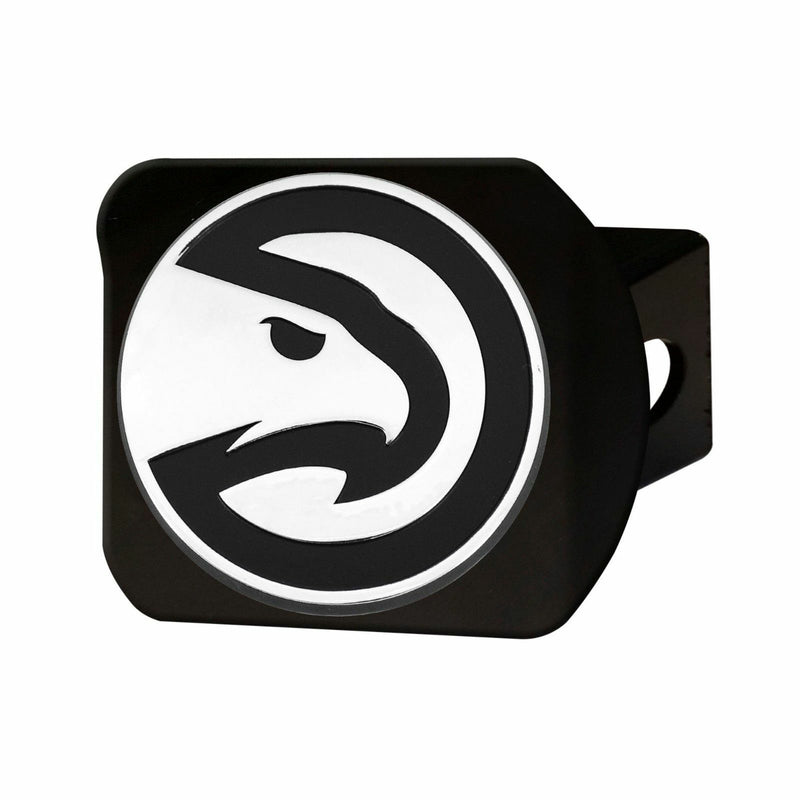 NBA Atlanta Hawks 3D Chrome on Black Metal Hitch Cover