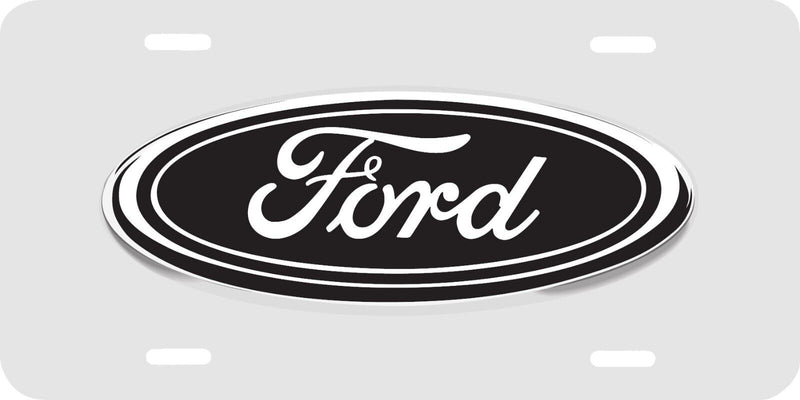 FORD BLACK LOGO WHITE BACKGROUND VEHICLE LICENSE PLATE CAR TRUCK AUTO TAG