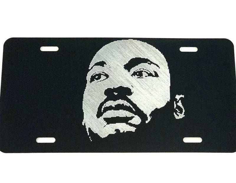 Martin Luther King Jr Car Tag Diamond Etched Picture on Aluminum License Plate