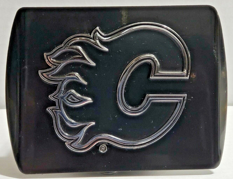 NHL Calgary Flames 3D Chrome on Black Metal Hitch Cover