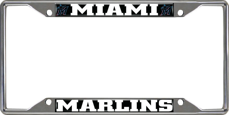 MLB Miami Marlins Chrome Metal License Plate Frame