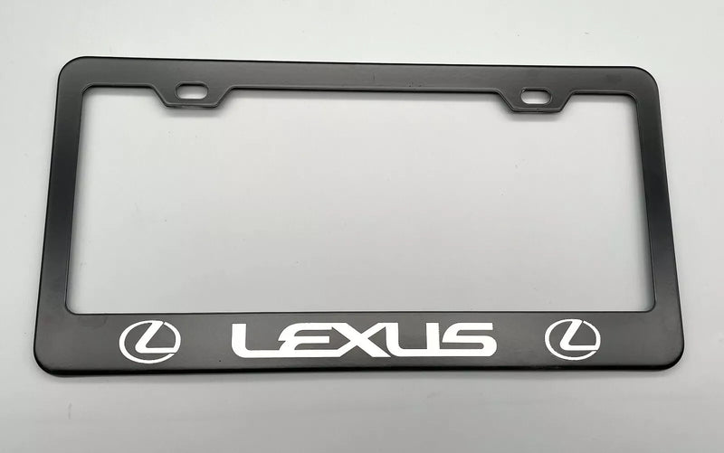 Lexus Laser Engraved License Plate Frame Black Heavy Duty Stainless Steel, Universal Fitment, Silver, Road Legal, Rear Placement, 0111, Car
