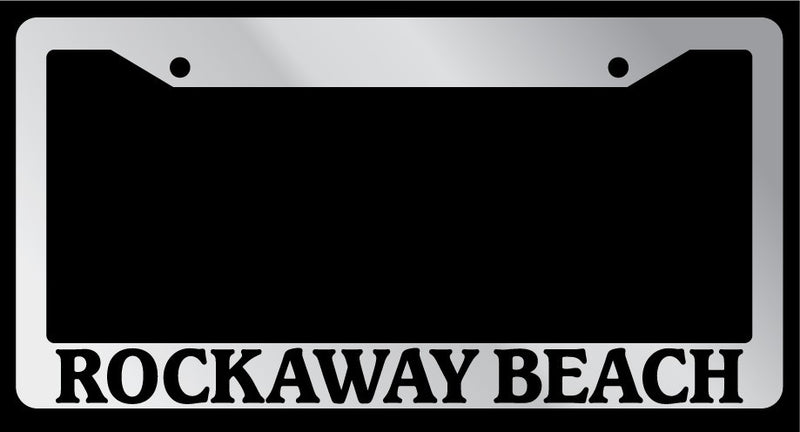 Chrome METAL License Plate Frame ROCKAWAY BEACH Auto Accessory 2580  Mod-GRAPH9856236-8262