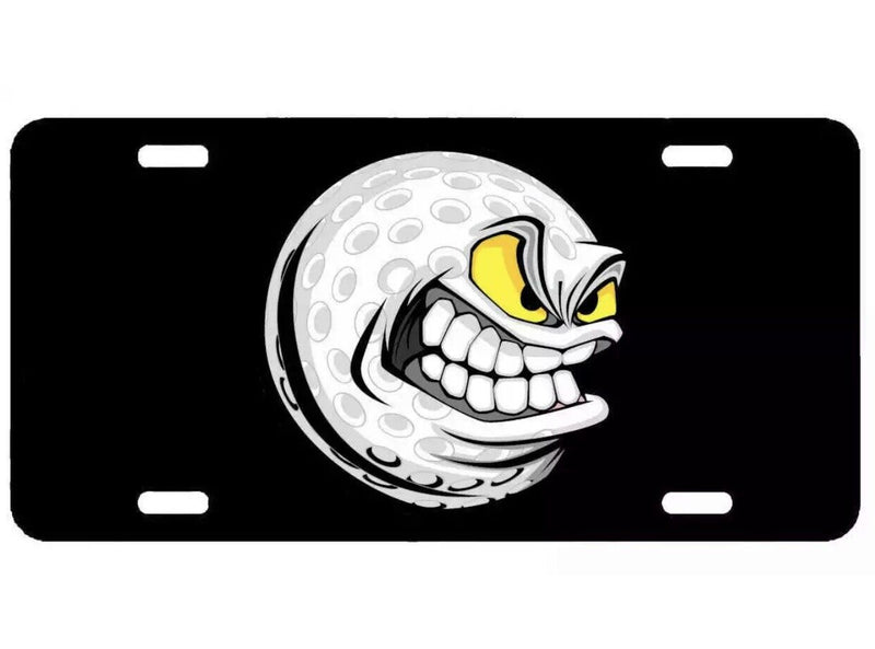 Mean Golf Ball, License Plate New Car Tag Metal Aluminum - USA