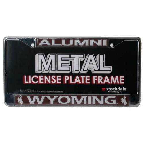 NCAA Wyoming Cowboys Alumni Metal License Plate Frame W/domed Insert