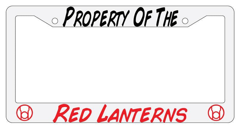 Property Of The Red Lanterns White Plastic License Plate Frame  Mod-GRAPH9856236-1567