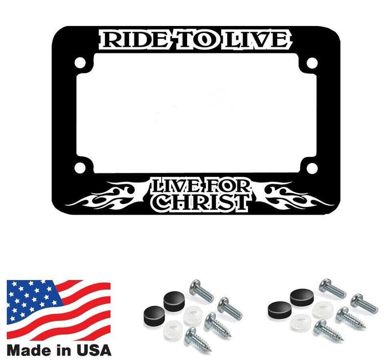 MOTORCYCLE RIDE TO LIVE LIVE FOR CHRIST CHRISTIAN License Plate Frame