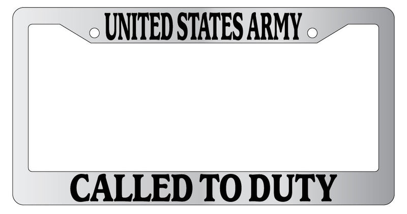 Chrome License Plate Frame United States Army, Called To Duty Auto Military  Mod-GRAPH9856236-6126