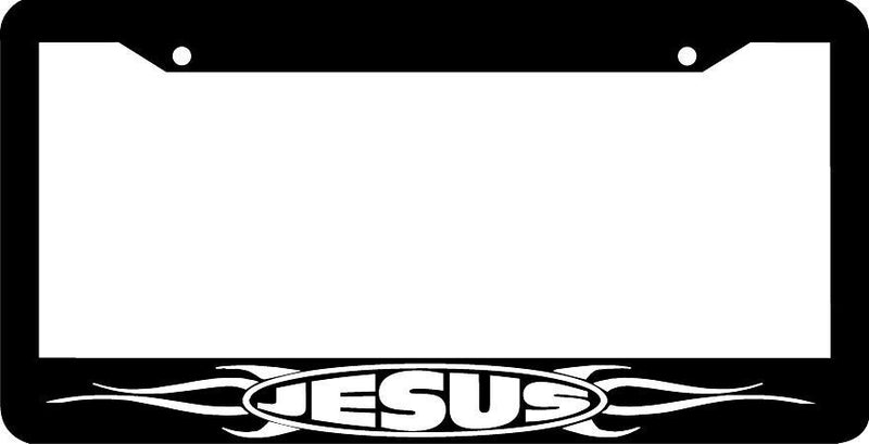 JESUS christian racing flames License Plate Frame