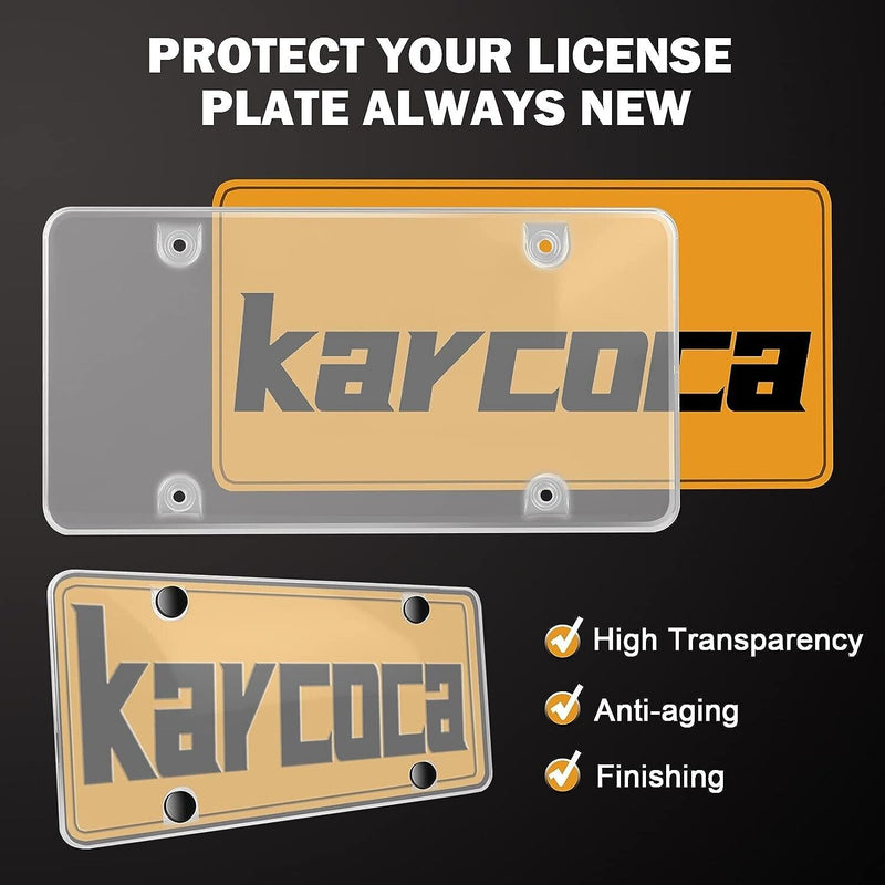 2 Pcs Unbreakable Clear License Plate Covers Shields Protect Your Front & Back