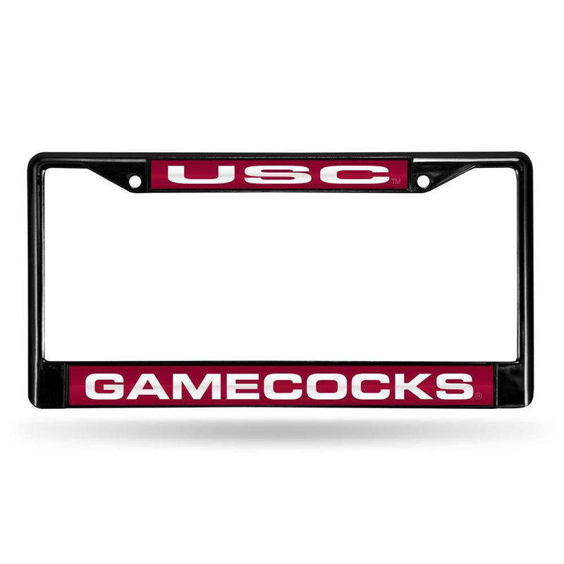 NCAA South Carolina Gamecocks Inlaid Acrylic Black License Plate Frame