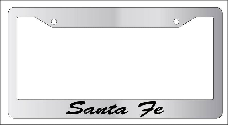 Chrome License Plate Frame CURSIVE SANTA FE Auto Accessory Novelty  Mod-GRAPH9856236-5842