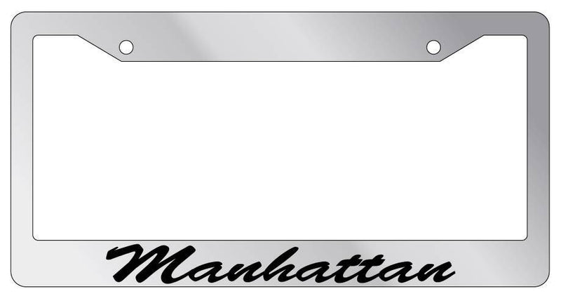 Chrome METAL License Plate Frame MANHATTAN CURSIVE Auto Accessory 971  Mod-GRAPH9856236-9011