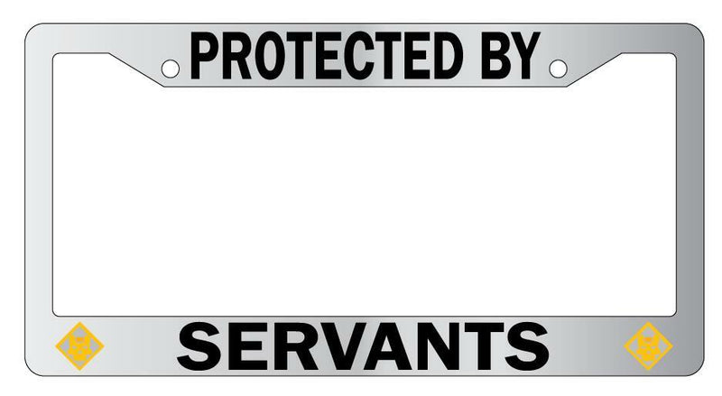 Protected By Servants (Assassin) Chrome License Plate Frame Auto Fate  Mod-GRAPH9856236-5694