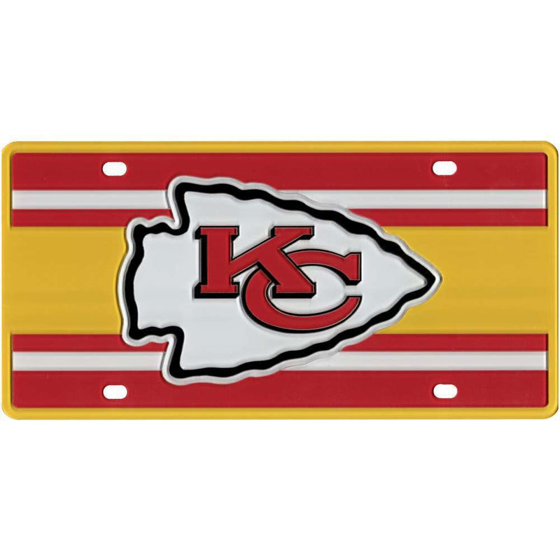 NFL Kansas City Chiefs Full Color Super Stripe Inlay License Plate