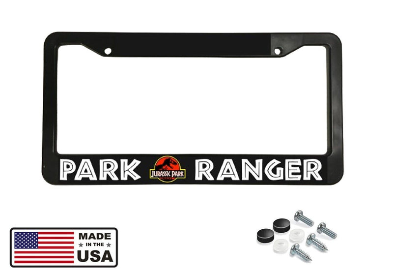 Park Ranger Funny Dinosaur Jurassic Park T Rex Theme Car License Plate Frame