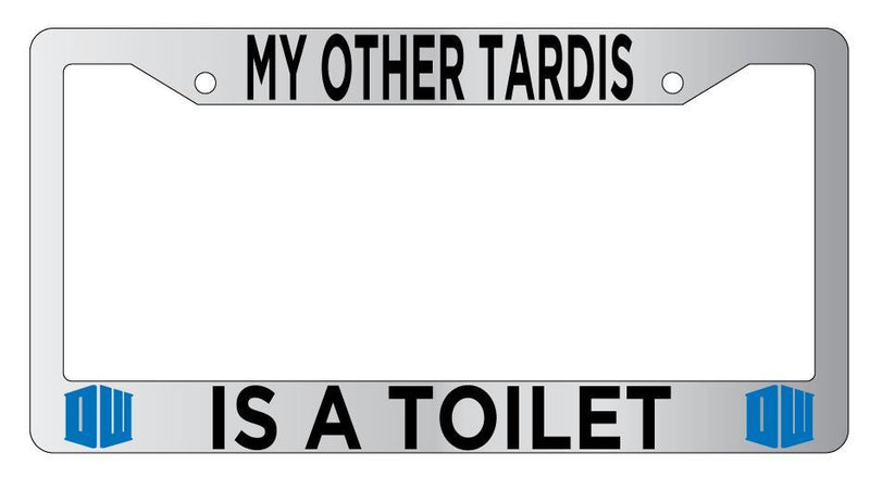Chrome License Plate Frame Auto Accessory My Other Tardis is a Toilet  Mod-GRAPH9856236-4321