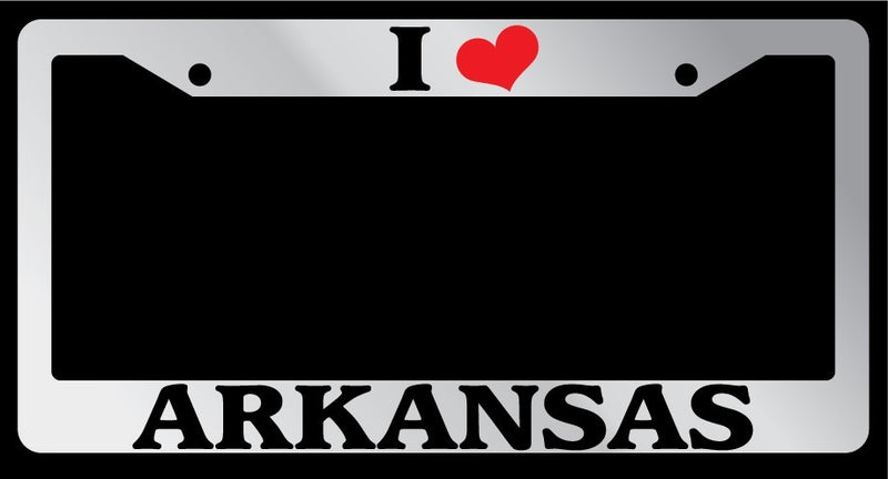 Chrome License Plate Frame I Heart Arkansas Auto Accessory 1062  Mod-GRAPH9856236-4385