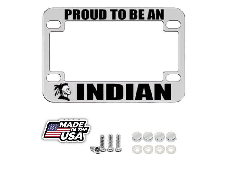 Metal Bike License Plate Frame Proud Indian American Motorcycle Accessories