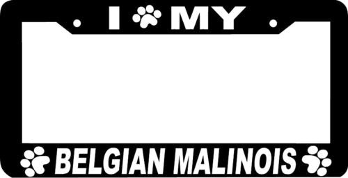 BELGIAN MALANOIS Dog paw print License Plate Frame
