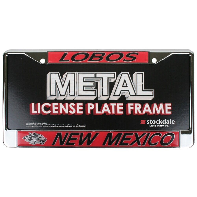 NCAA New Mexico Lobos Metal License Plate Frame W/domed Insert