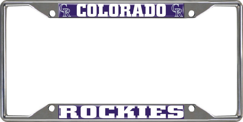 MLB Colorado Rockies Chrome Metal License Plate Frame