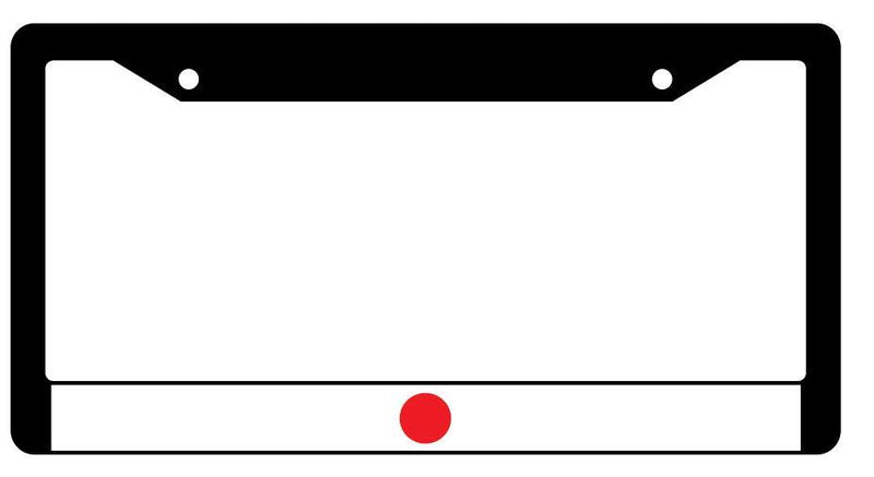 Japan Black Plastic License Plate Frame Auto Accessory World Flags  Mod-GRAPH9856236-2205