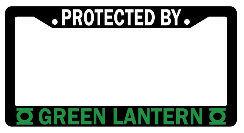 Protected By Green Lantern Black Plastic License Plate Frame DC  Mod-GRAPH9856236-3293