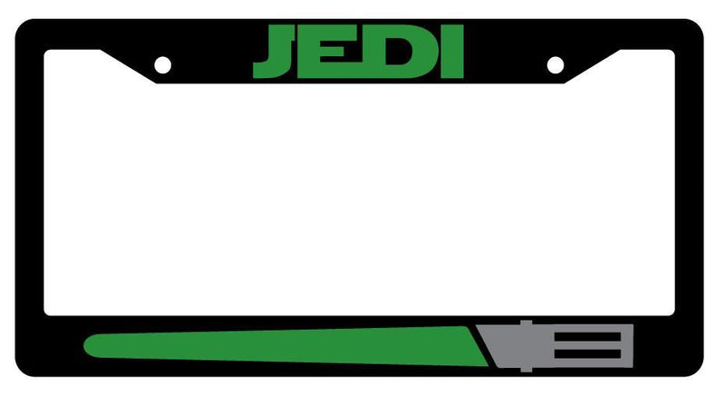 Jedi GREEN Black Plastic License Plate Frame Star Wars  Mod-GRAPH9856236-4005