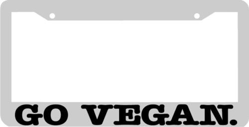 white GO VEGAN License Plate Frame