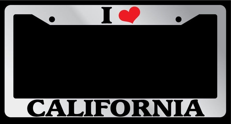 Chrome License Plate Frame I Heart California Auto Accessory 1152  Mod-GRAPH9856236-4976