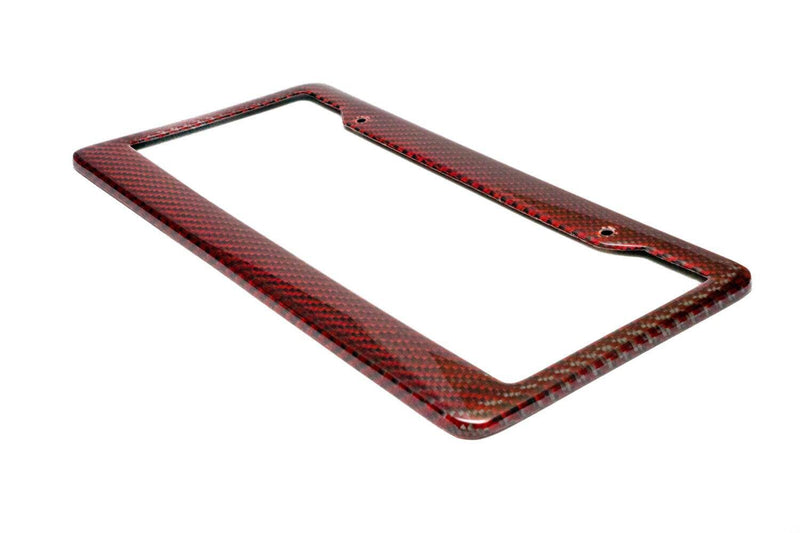 Real 100% Red Carbon Fiber license Plate Frame cover original 3k twill